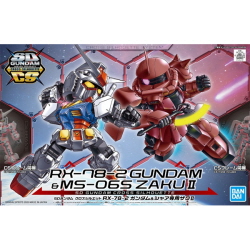 [SDCS] SD건담 크로스 실루엣 RX-78-2 건담&MS-06S 샤아 전용 자쿠Ⅱ(SD Gundam Cross Silhouette RX-78-2 Gundam & MS-06S ZAKU II)(전고:약85mm)
